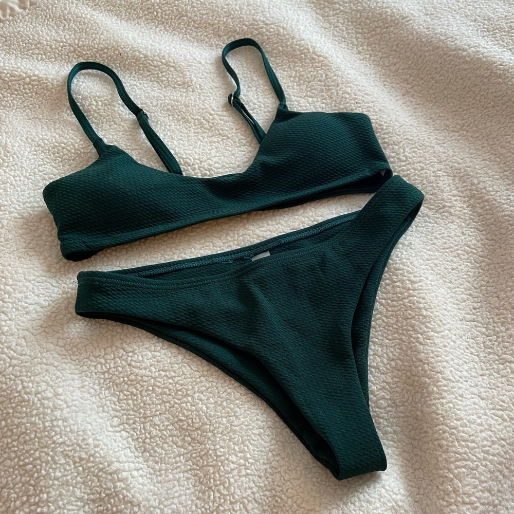 Zaful Swim Emerald Green Swim Suit